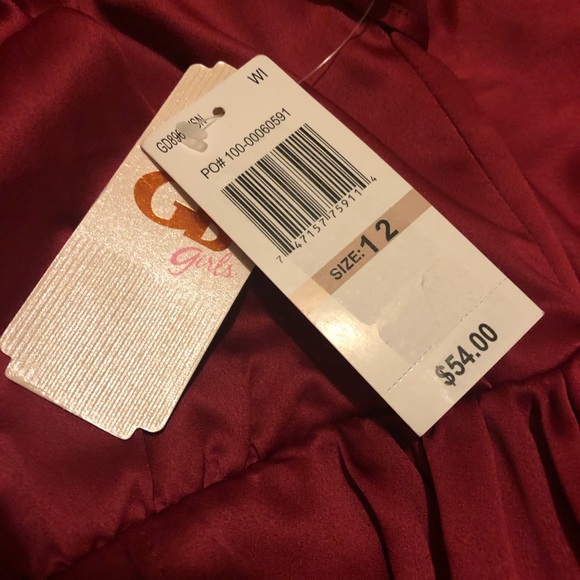 GB Girls Social Red Sateen Walk Through Jumpsuit - Picture 6 of 8